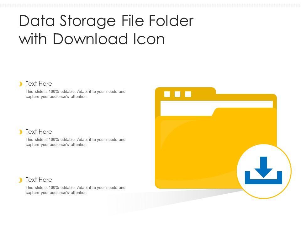 Data storage file folder with download icon Slide01