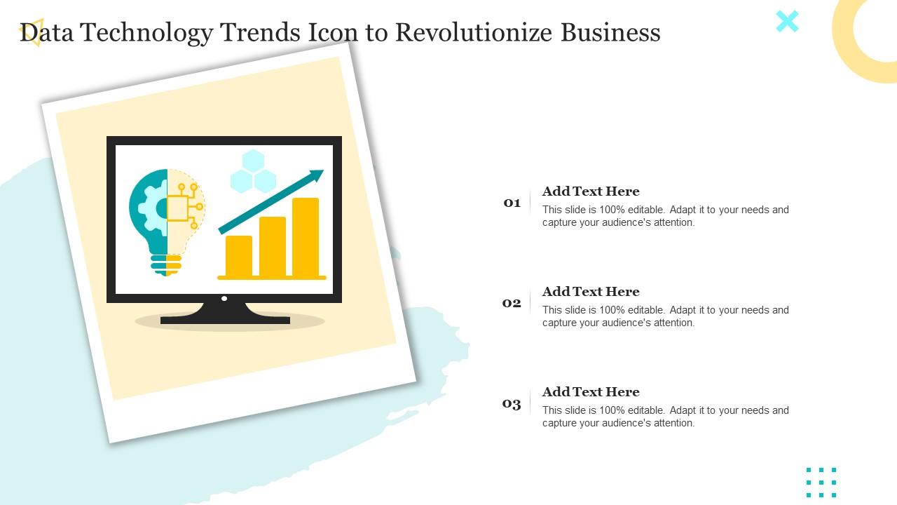 Data Technology Trends Icon To Revolutionize Business Slide01