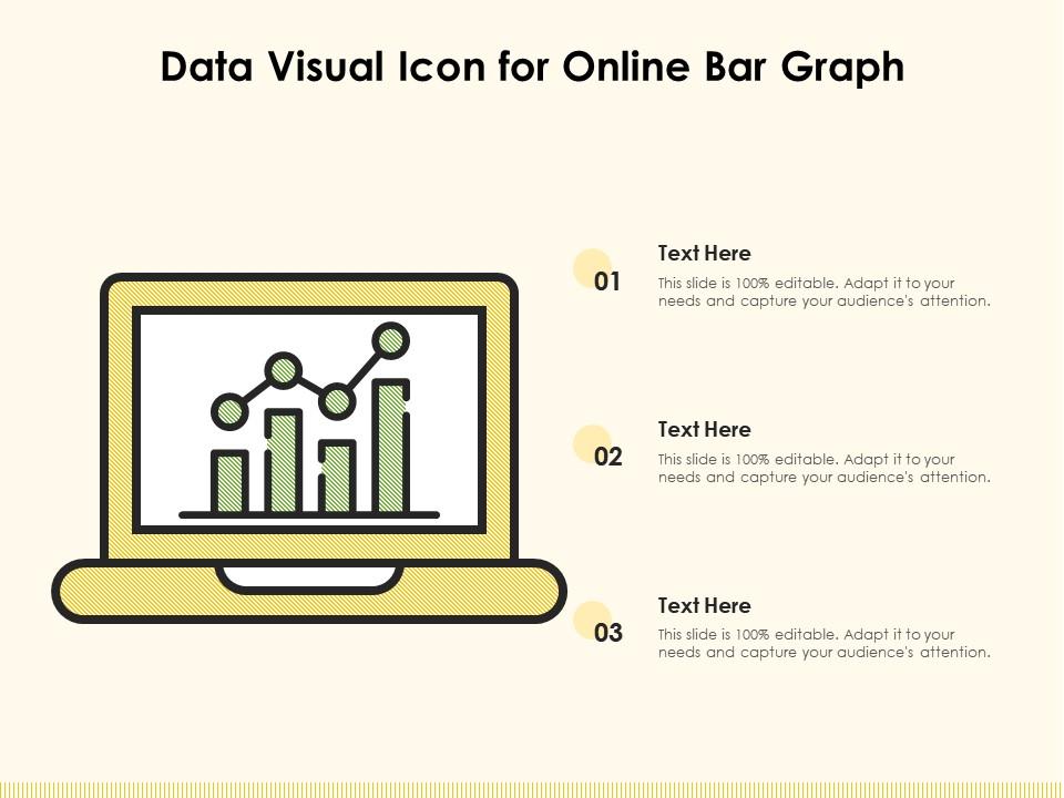 Data visual icon for online bar graph Slide01