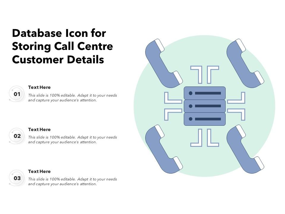 Database icon for storing call centre customer details Slide01