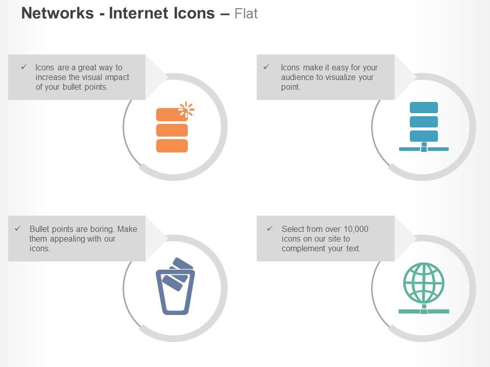 Database server recycle bin global network ppt icons graphics Slide01