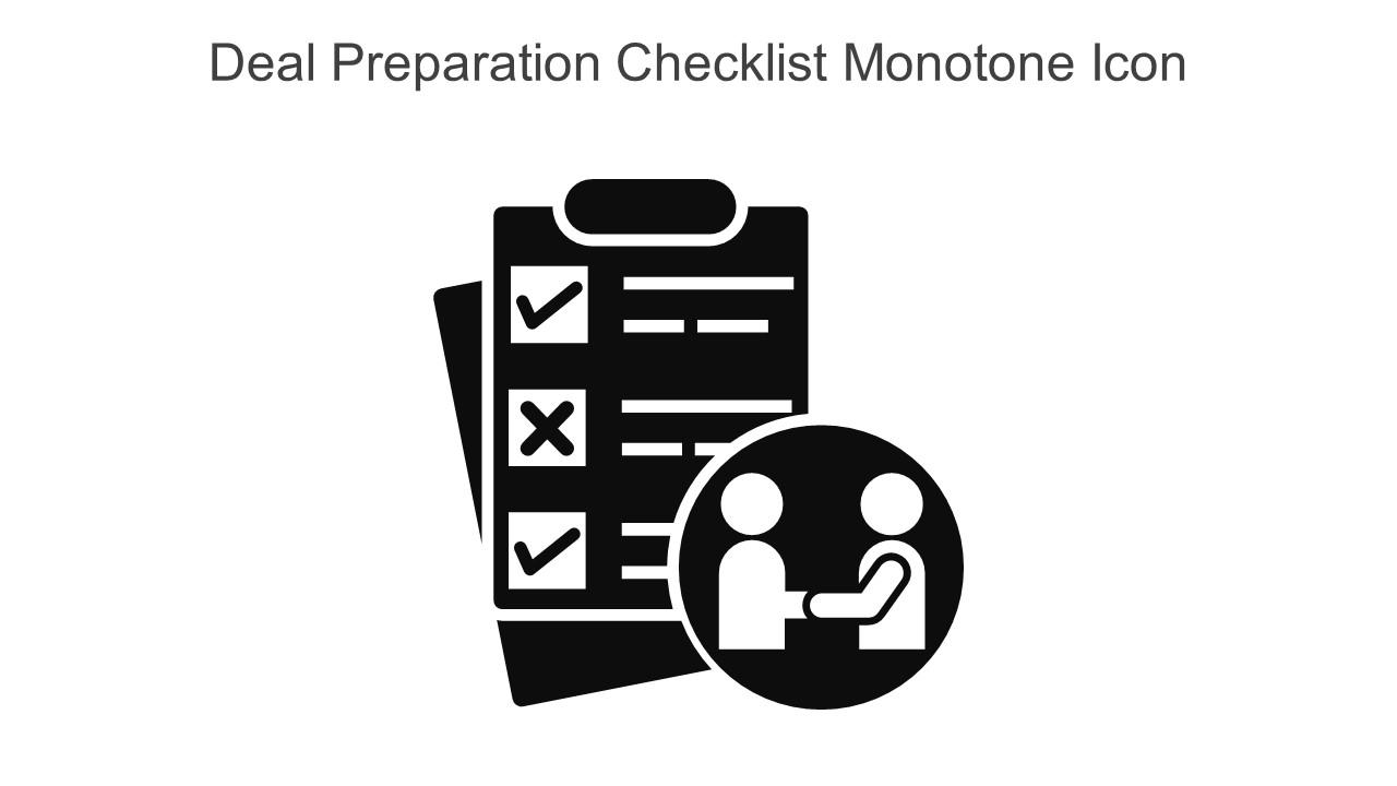 Deal Preparation Checklist Monotone Icon In Powerpoint Pptx Png And Editable Eps Format