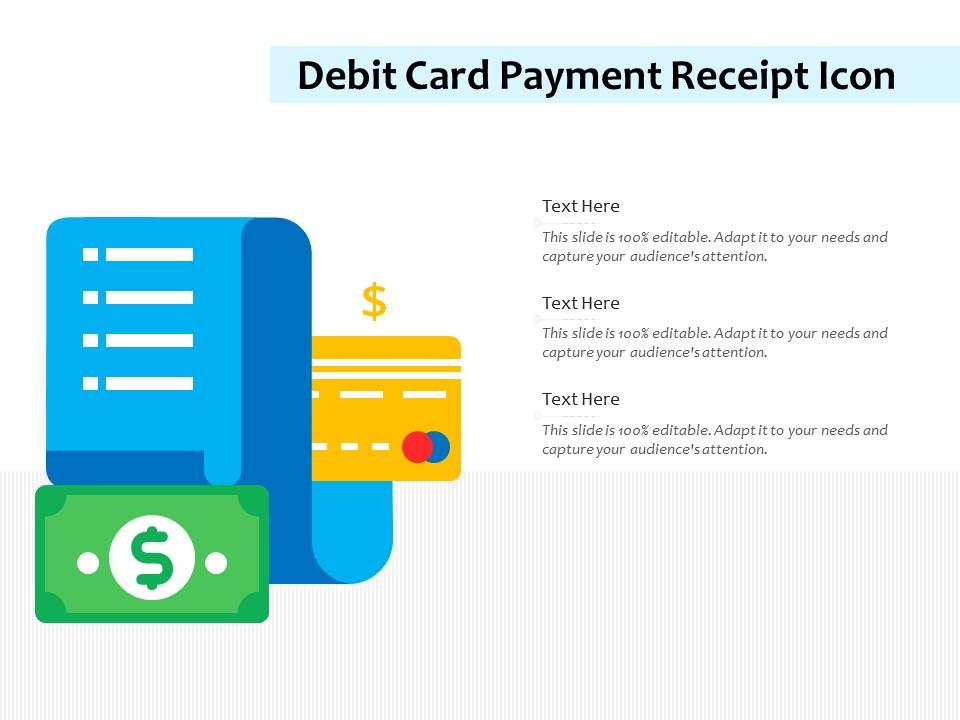 Debit card payment receipt icon Slide01