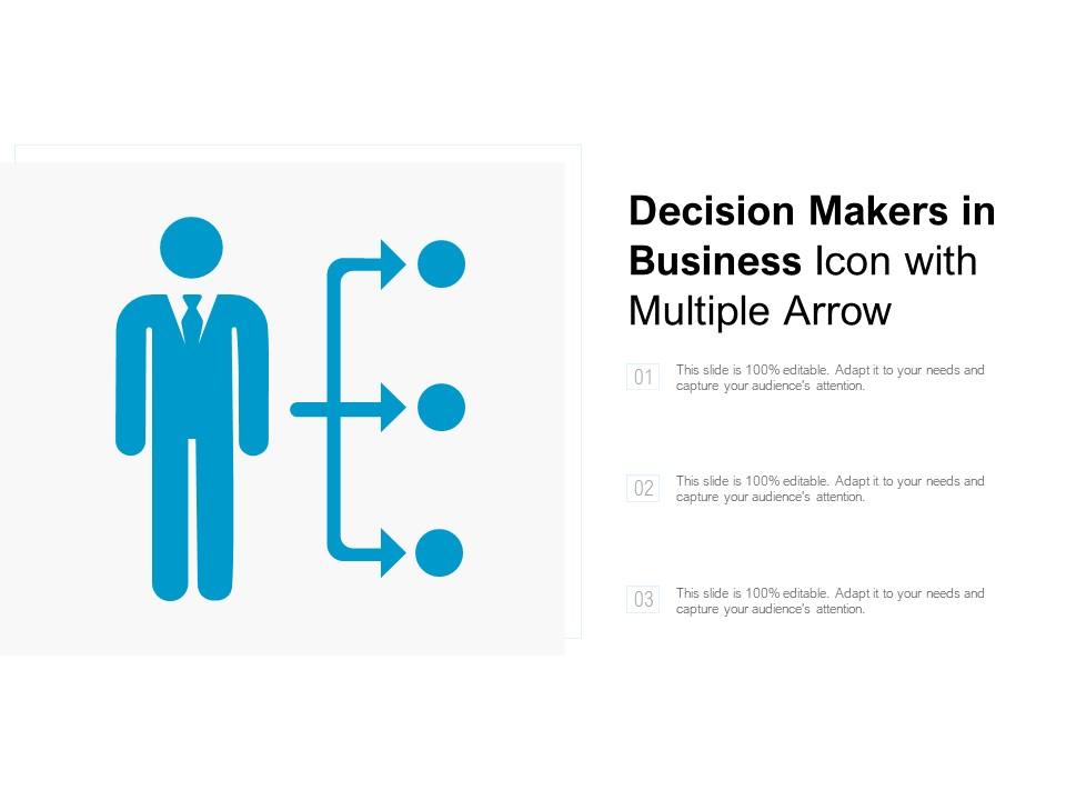 Decision makers in business icon with multiple arrow Slide01