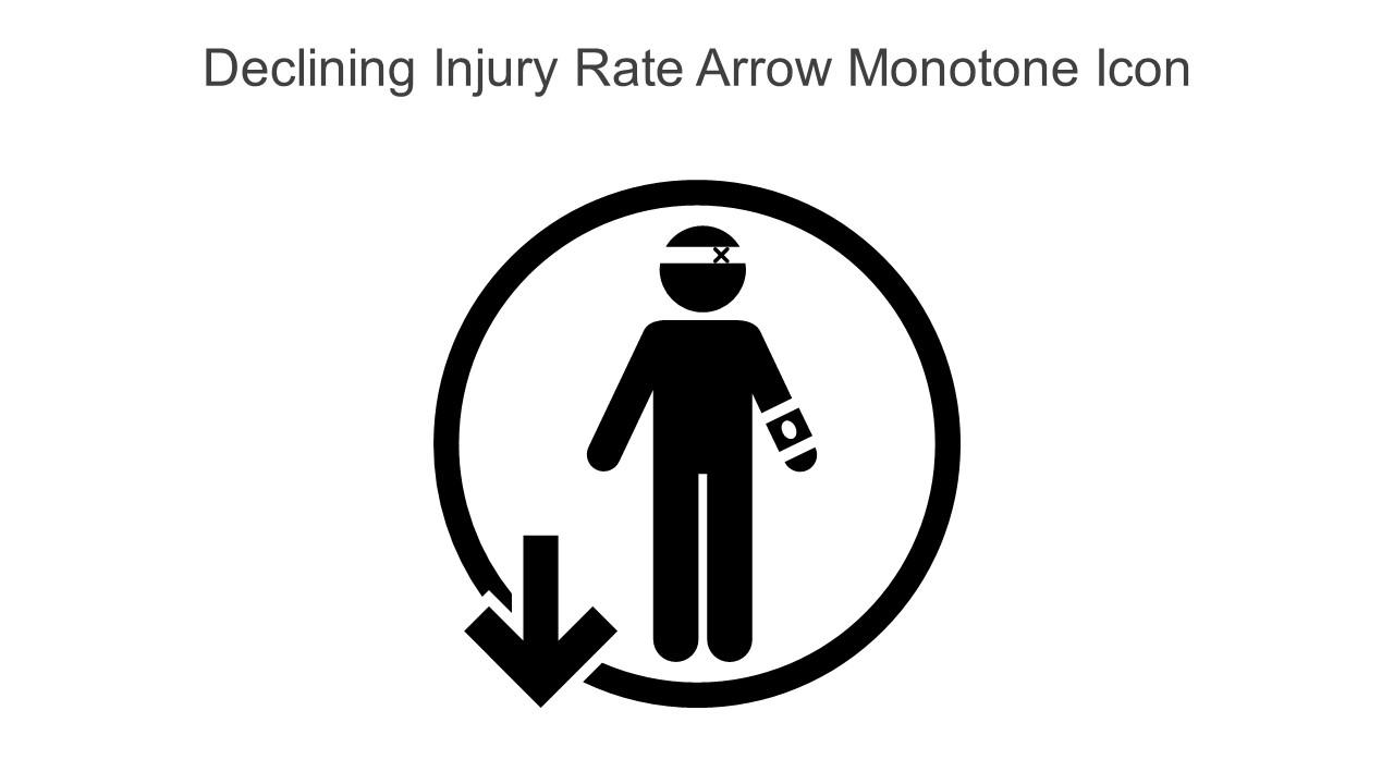 Declining Injury Rate Arrow Monotone Icon In Powerpoint Pptx Png And Editable Eps Format Slide01