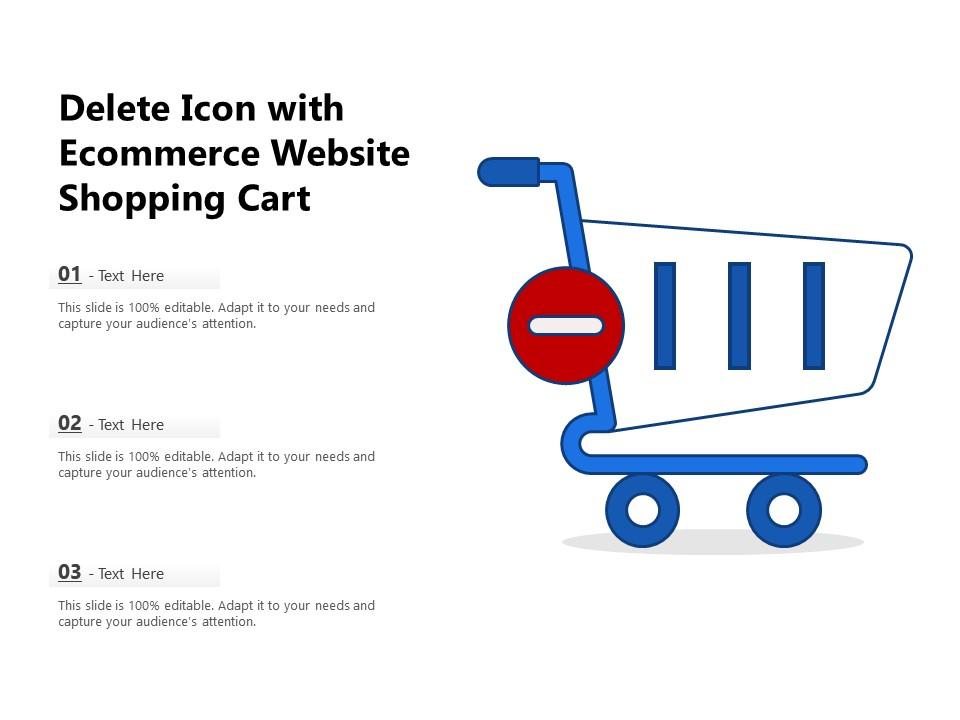 Delete icon with ecommerce website shopping cart Slide01