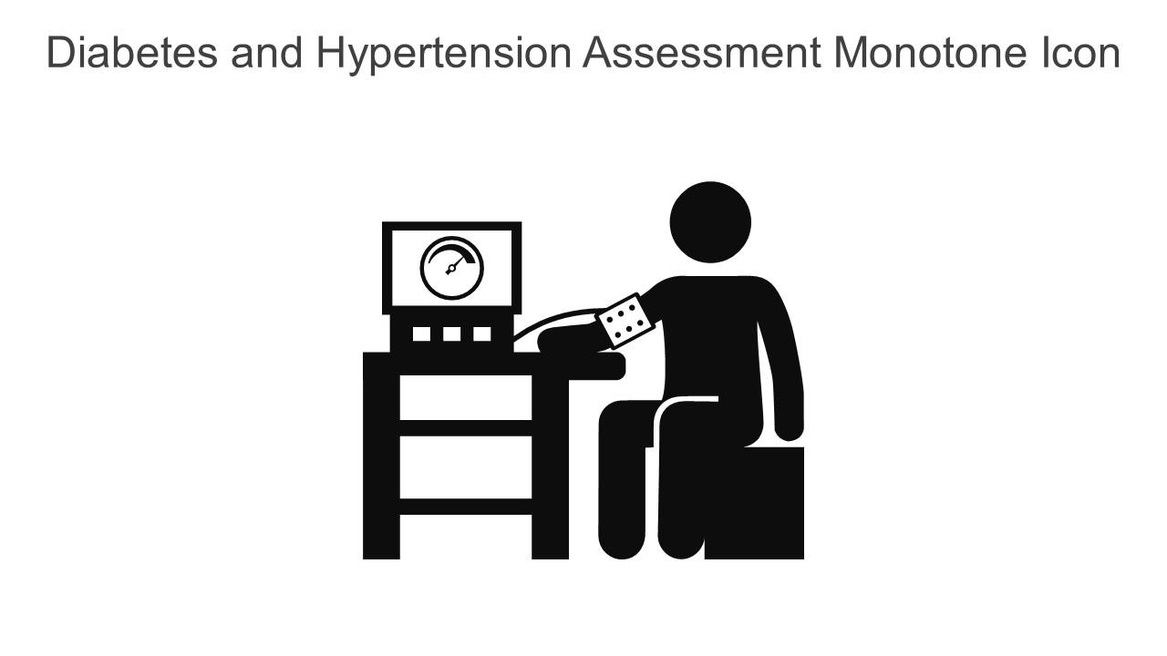 Diabetes And Hypertension Assessment Monotone Icon In Powerpoint Pptx Png And Editable Eps Format Slide01