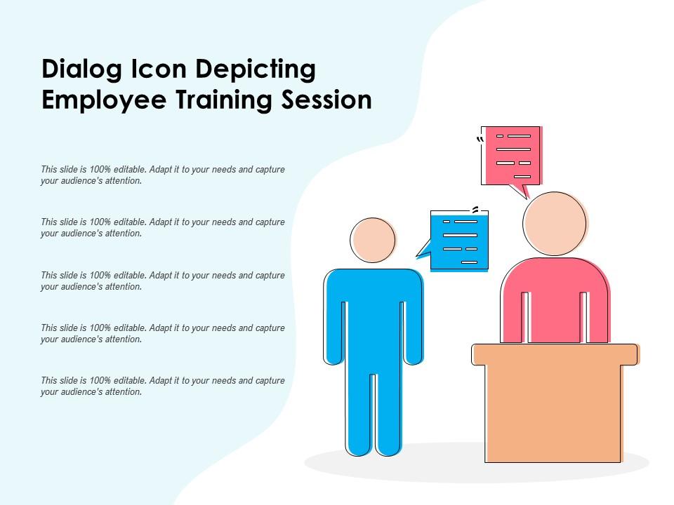 Dialog icon depicting employee training session Slide01
