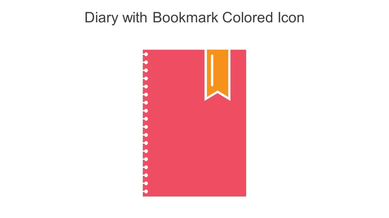 Diary With Bookmark Colored Icon In Powerpoint Pptx Png And Editable Eps Format