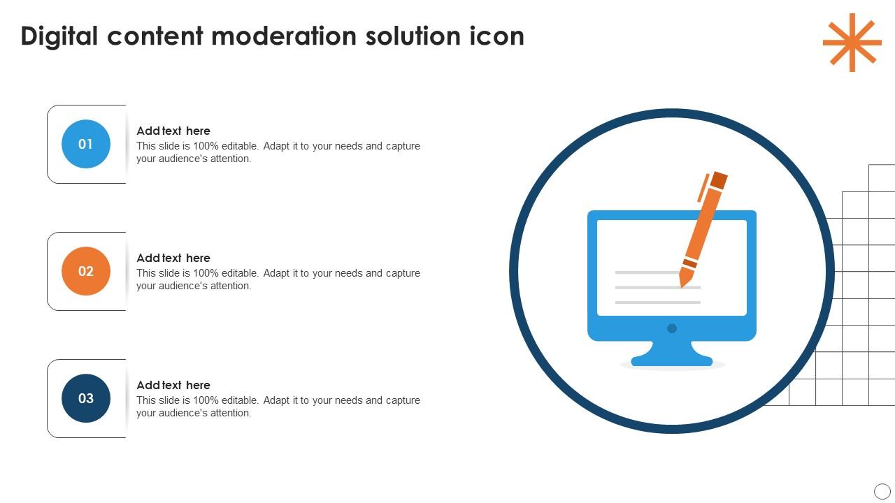Digital Content Moderation Solution Icon Ppt Powerpoint