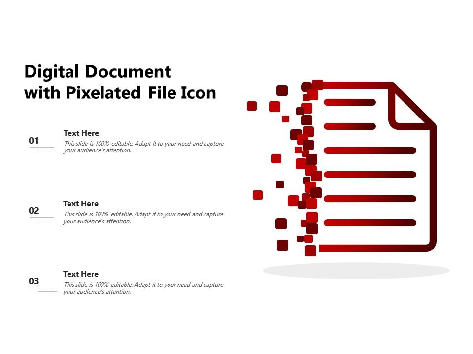 Digital document with pixelated file icon Slide01