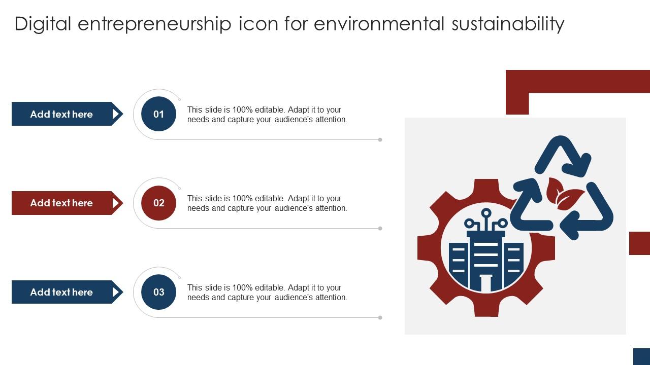 Digital Entrepreneurship Icon For Environmental Sustainability