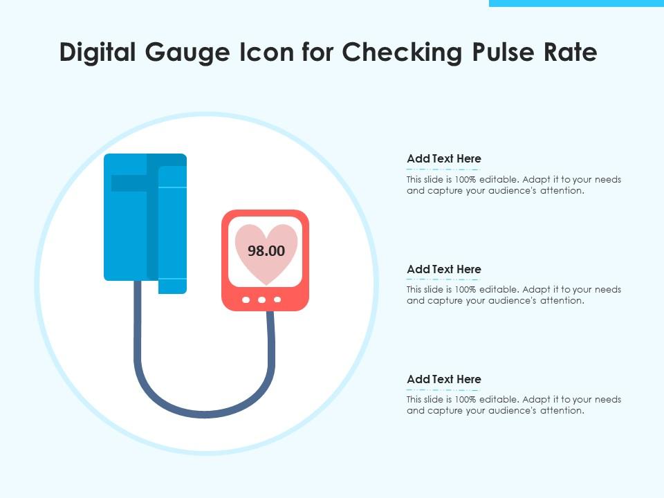 Digital gauge icon for checking pulse rate Slide01