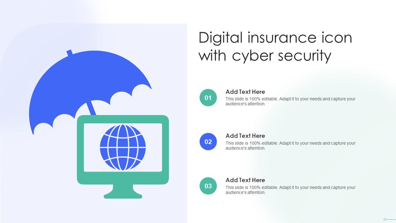Digital Insurance Icon With Cyber Security Slide01