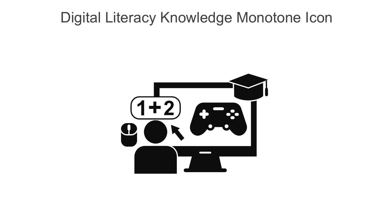 Digital Literacy Knowledge Monotone Icon In Powerpoint Pptx Png And Editable Eps Format
