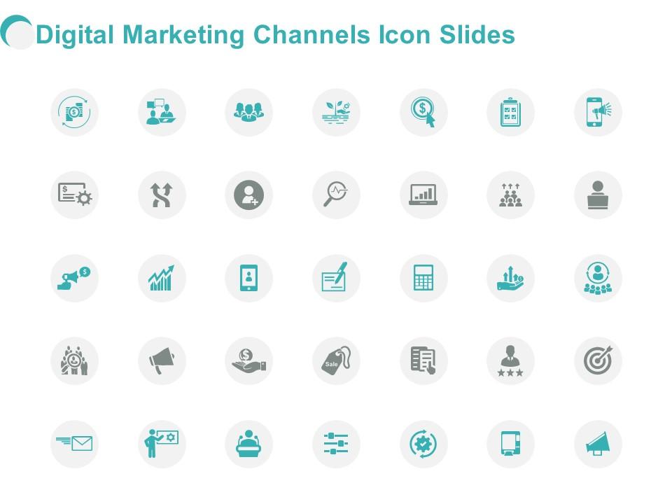 Digital marketing channels icon slides growth l395 powerpoint presentation Slide01