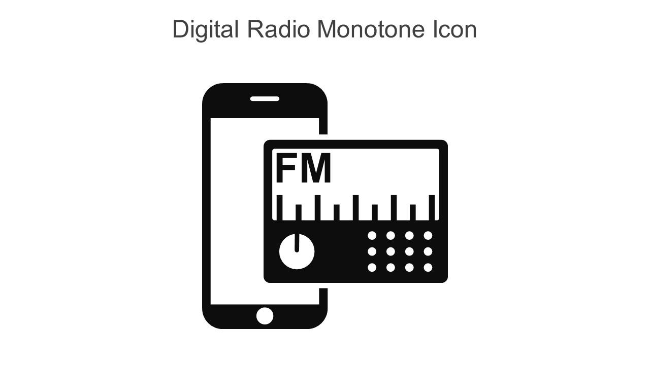 Digital Radio Monotone Icon In Powerpoint Pptx Png And Editable Eps Format Slide01
