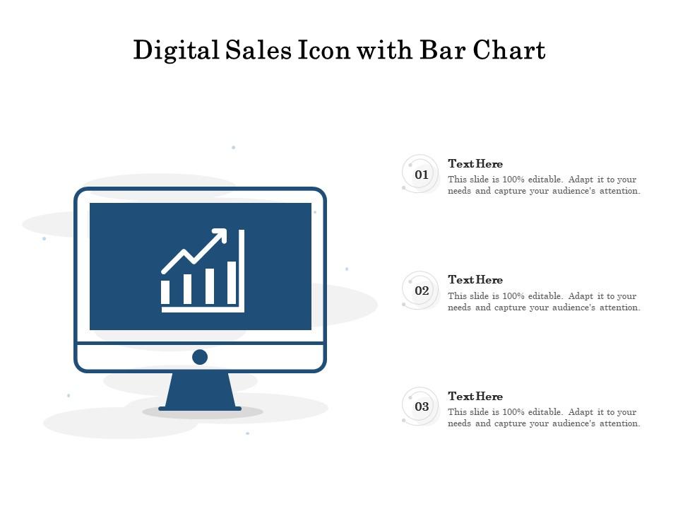 Digital sales icon with bar chart Slide01