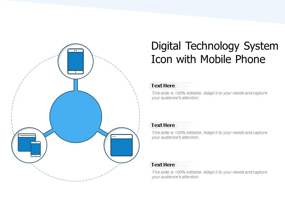 Digital technology system icon with mobile phone Slide01