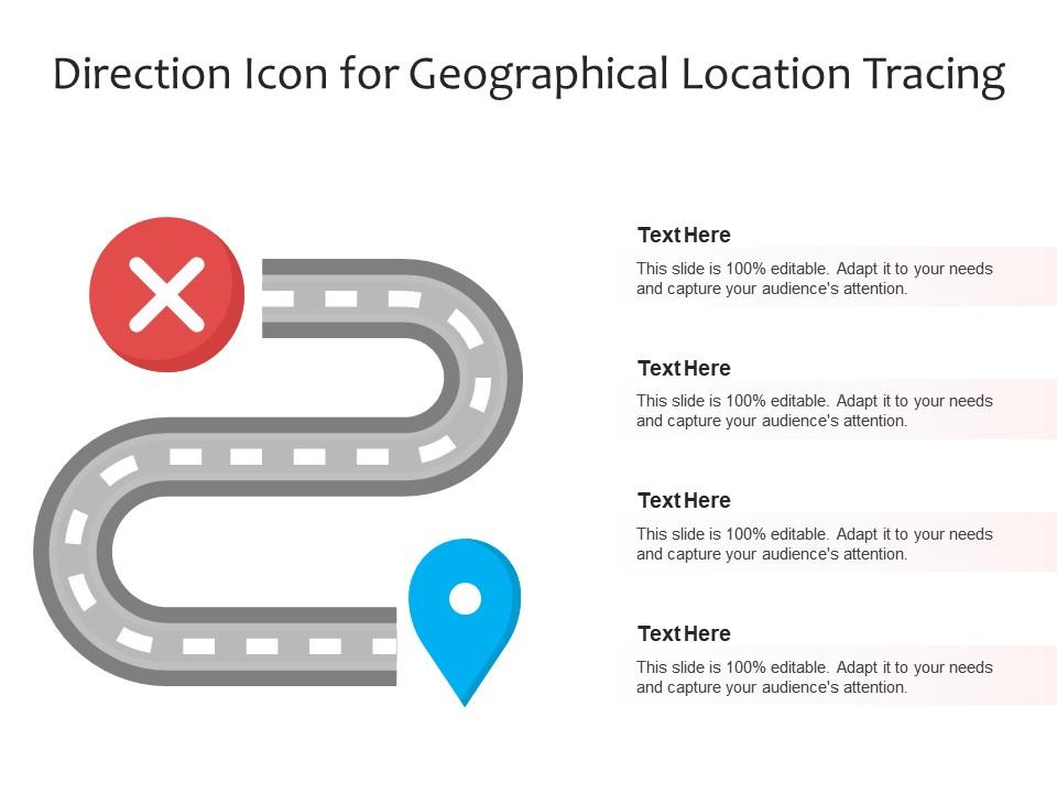 Direction icon for geographical location tracing Slide01