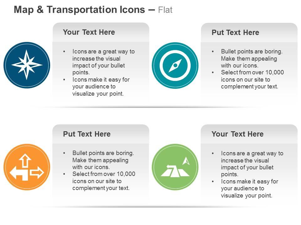 Direction navigator compass different path locations ppt icons graphics Slide01