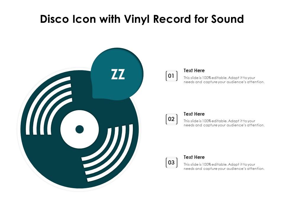 Disco icon with vinyl record for sound Slide01