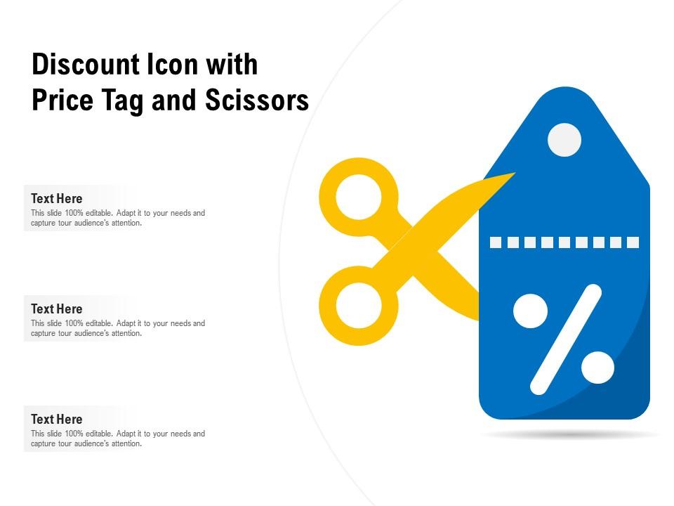 Discount icon with price tag and scissors Slide01