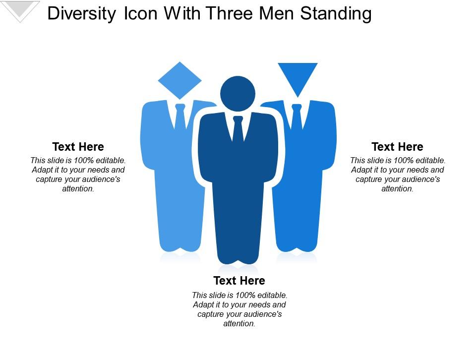 Diversity icon with three men standing Slide01