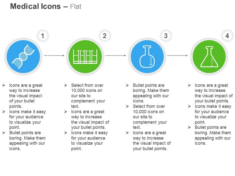 Dna structure lab flask chemical reaction ppt icons graphics Slide01