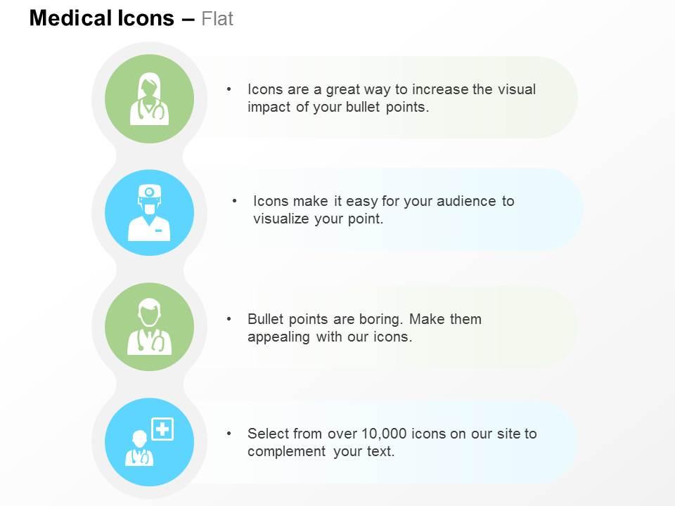 Doctor female male surgeon healthcare specialist ppt icons graphics Slide01