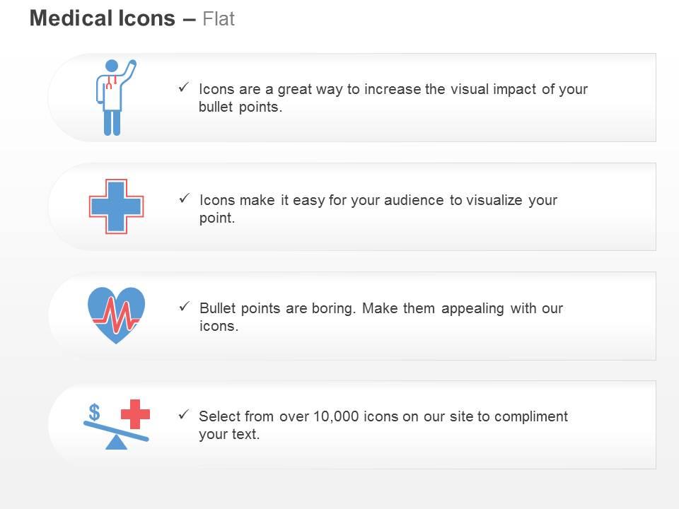 Doctor medical symbol heart health ecg ppt icons graphics Slide01
