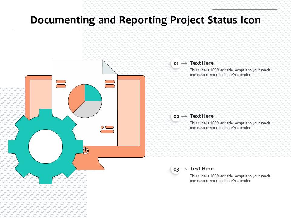 Documenting and reporting project status icon Slide01