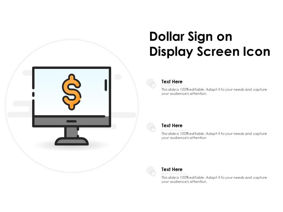Dollar sign on display screen icon Slide01