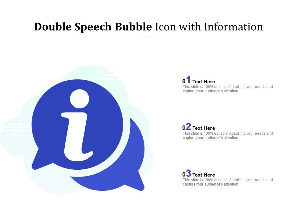 Double speech bubble icon with information Slide01