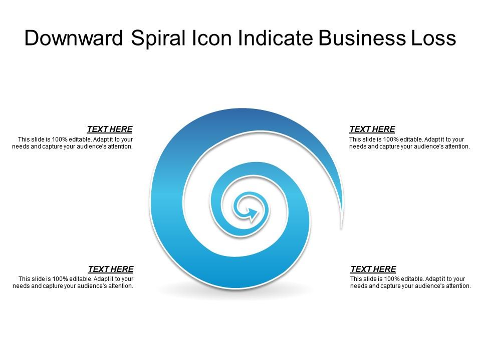 Downward spiral icon indicate business loss Slide01
