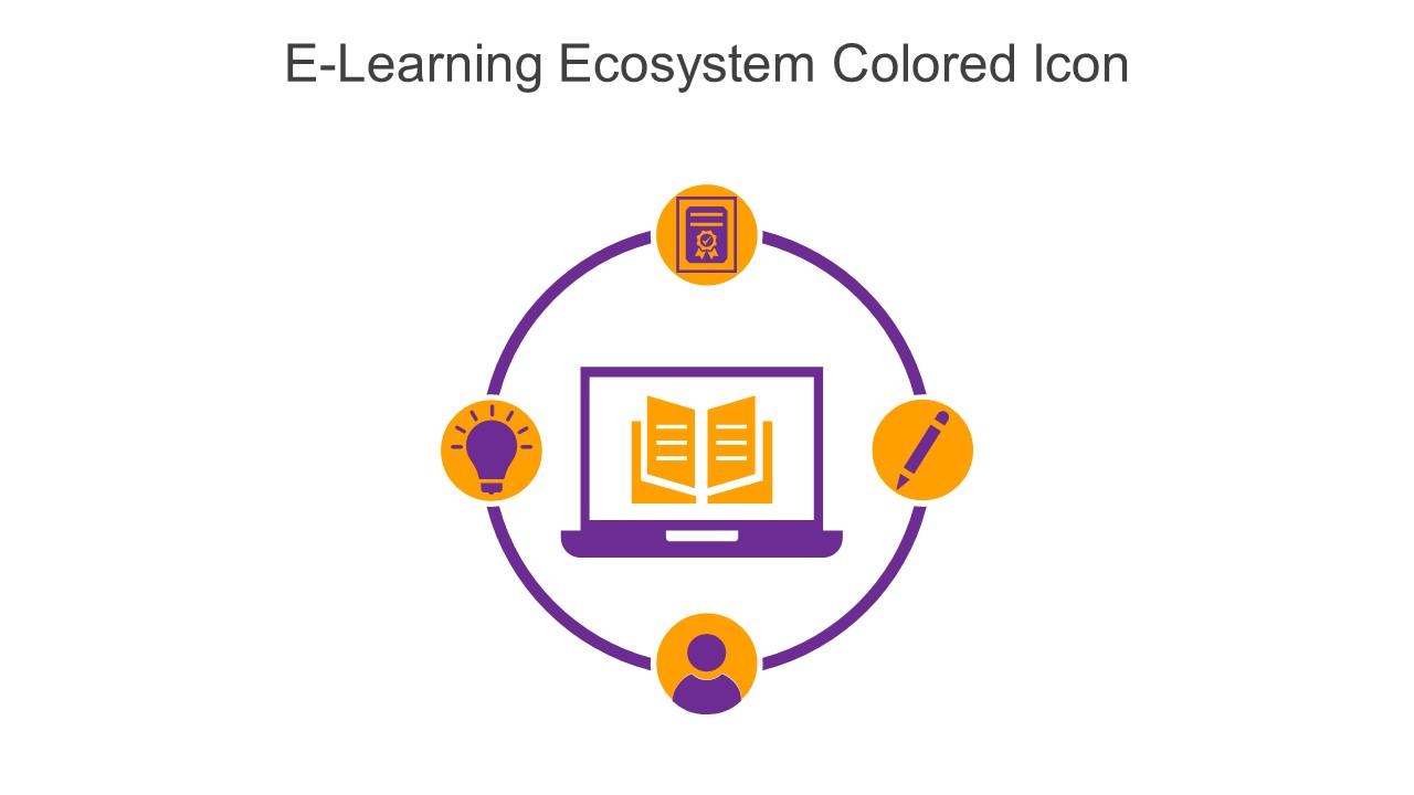 E Learning Ecosystem Colored Icon In Powerpoint Pptx Png And Editable Eps Format