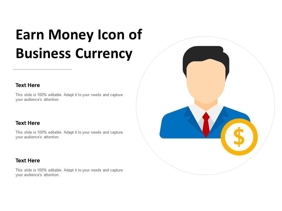 Earn money icon of business currency Slide01