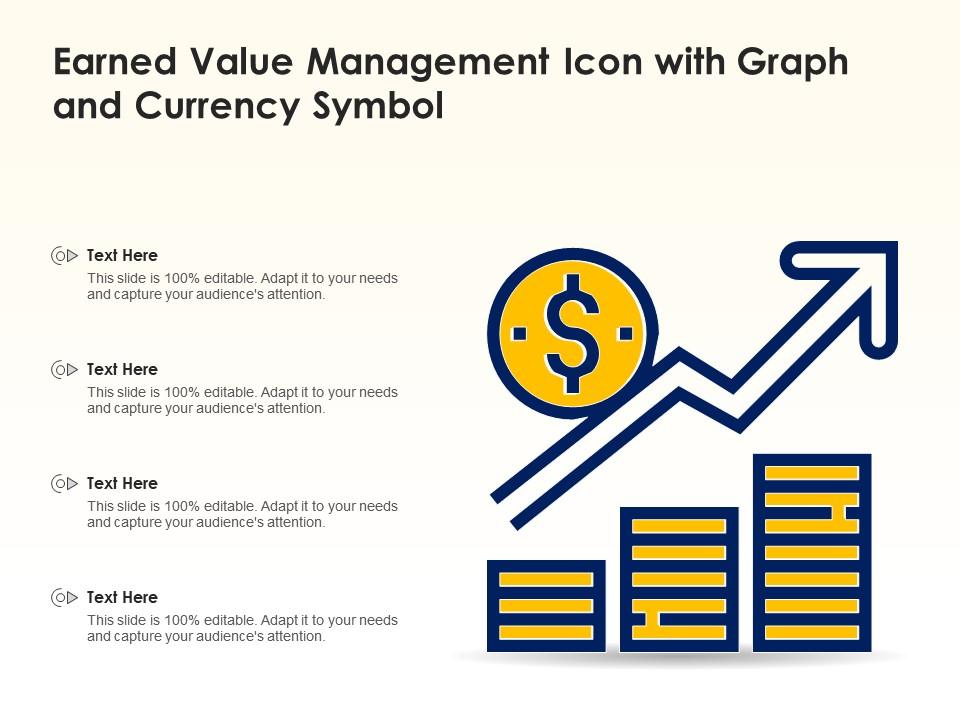 Earned value management icon with graph and currency symbol Slide01