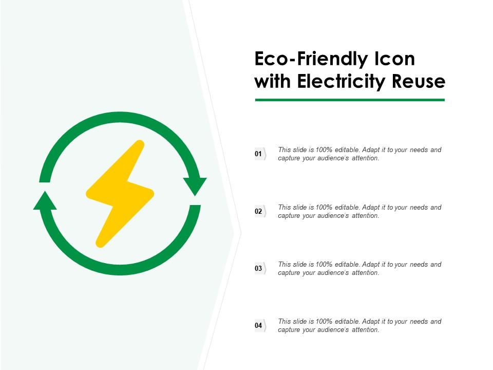 Eco friendly icon with electricity reuse Slide01