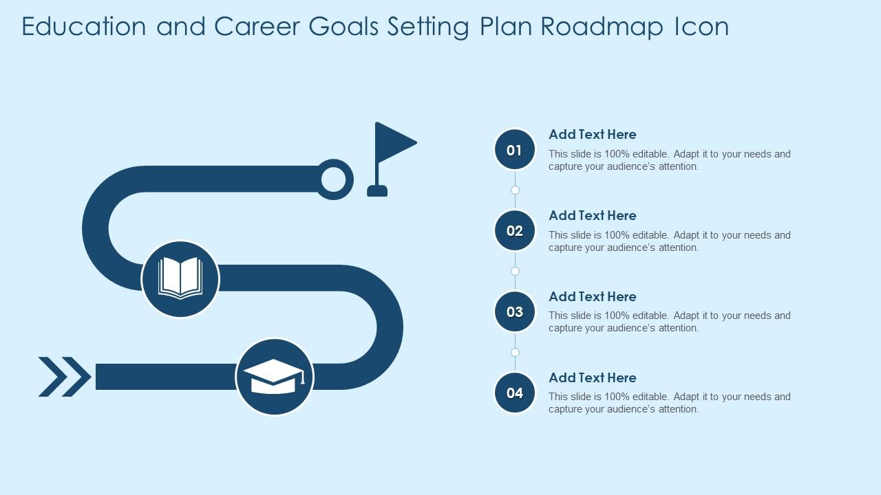 Education And Career Goals Setting Plan Roadmap Icon Slide01