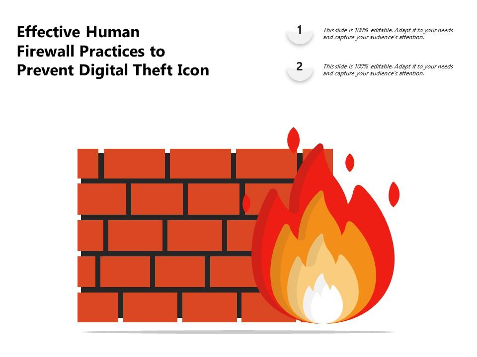 Effective human firewall practices to prevent digital theft icon Slide01