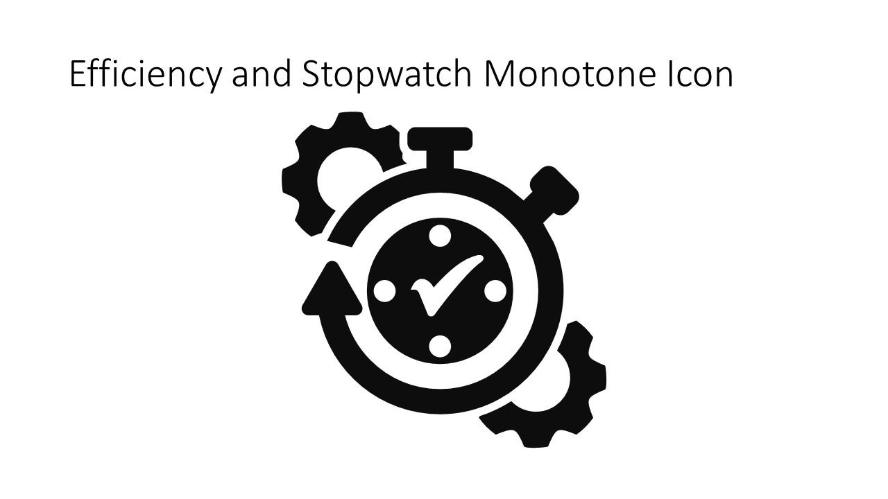 Efficiency And Stopwatch Monotone Icon In Powerpoint Pptx Png And Editable Eps Format Slide01