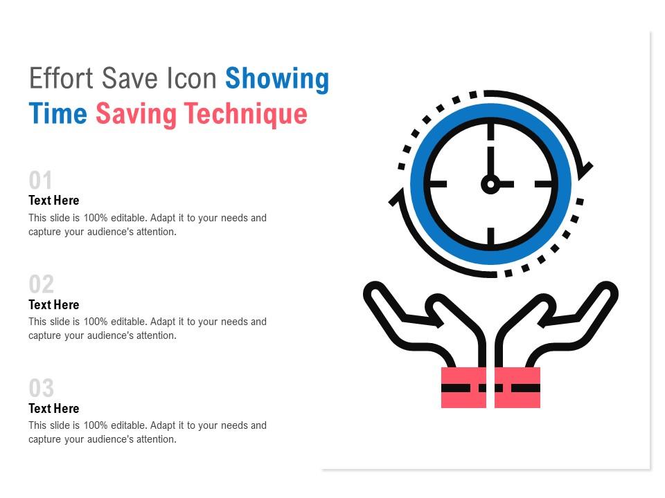 Effort save icon showing time saving technique Slide01