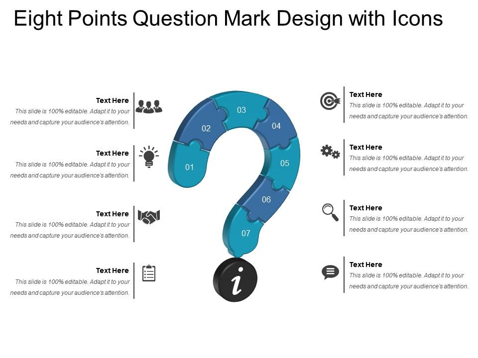Eight points question mark design with icons Slide01