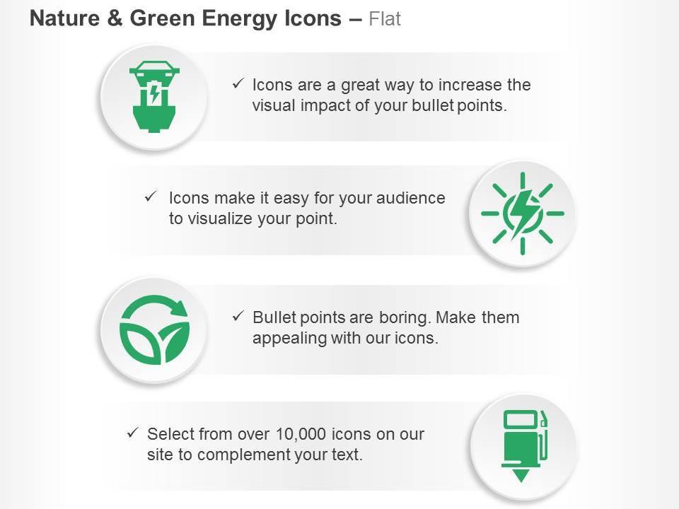 Electric charging station solar energy sustainability petrol pump ppt icons graphics Slide01