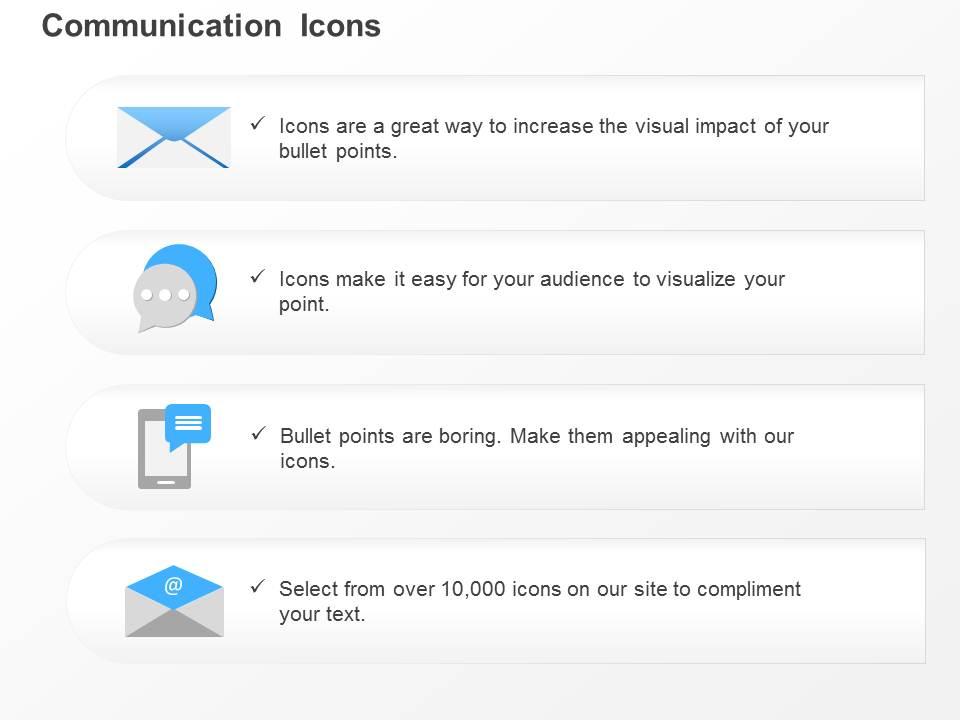 Email speech bubbles mobile message envelope ppt icons graphics Slide01