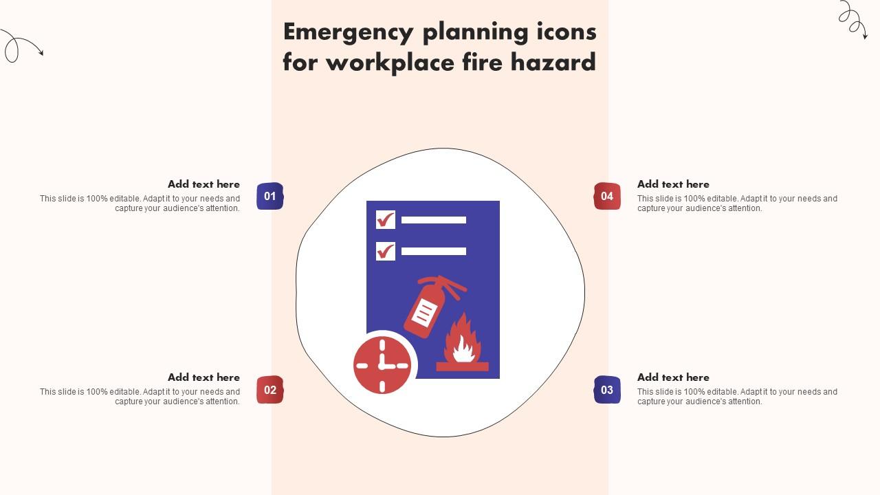 Emergency Planning Icons For Workplace Fire Hazard