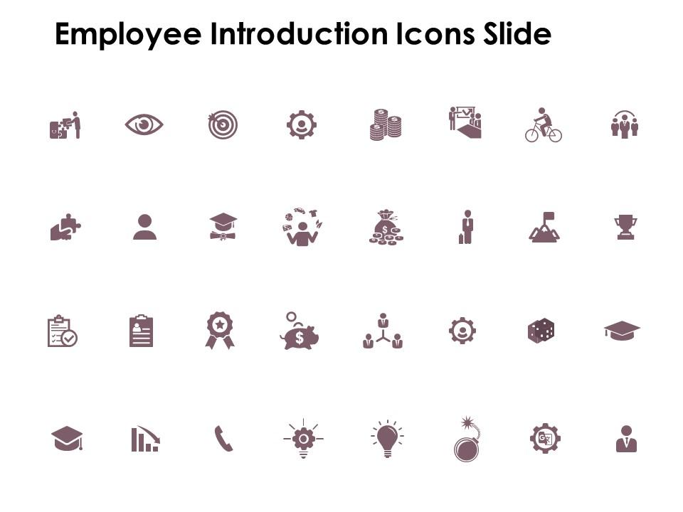 Employee introduction icons slide gears d164 ppt powerpoint presentation file outfit Slide01
