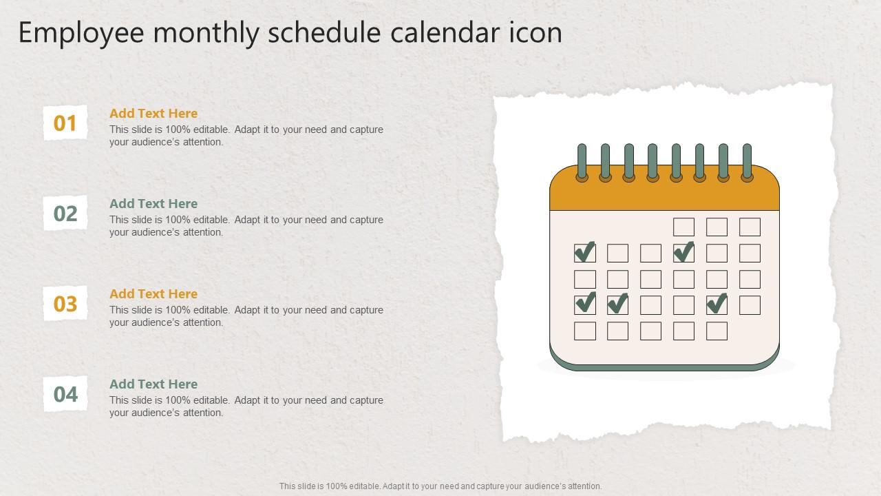 Employee Monthly Schedule Calendar Icon Slide01