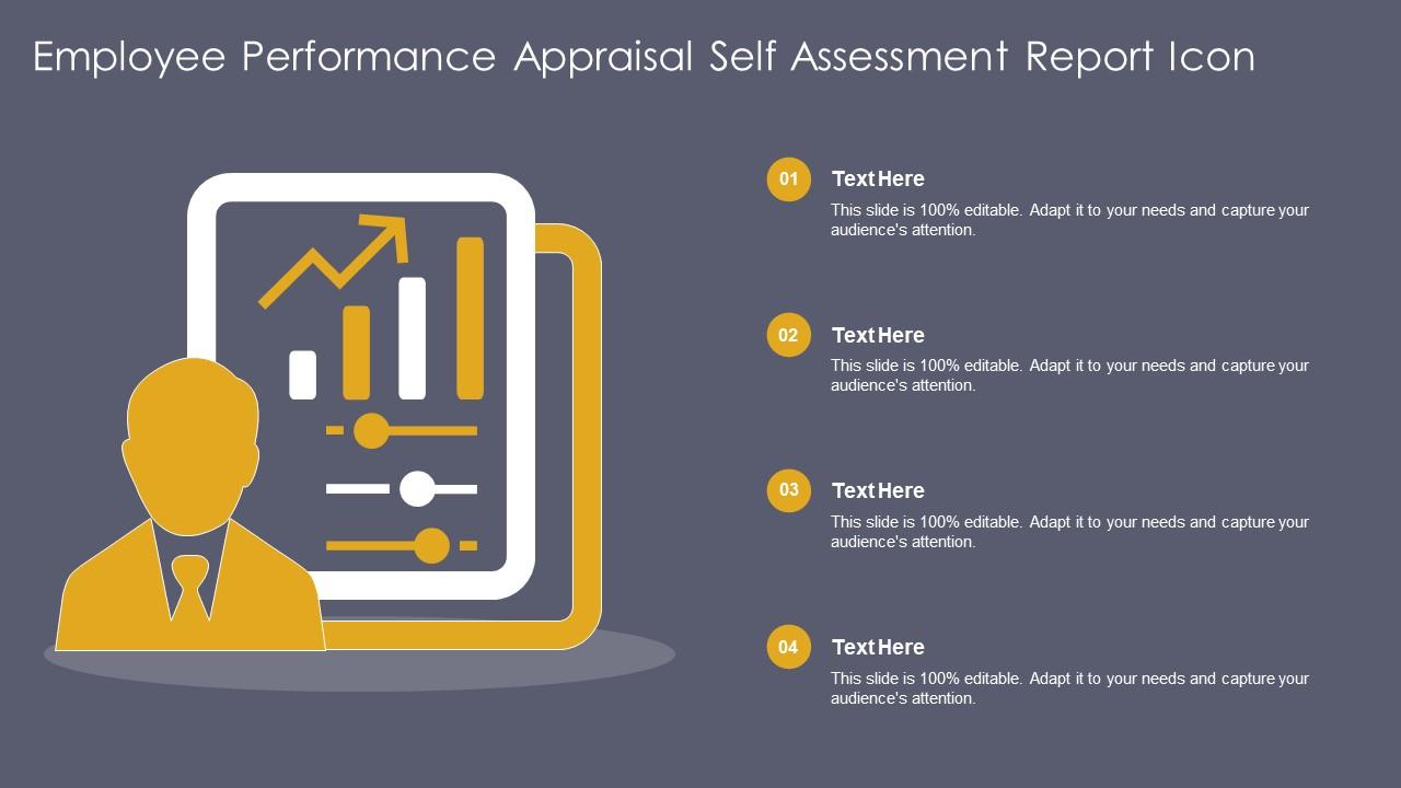 Employee Performance Appraisal Self Assessment Report Icon Slide01
